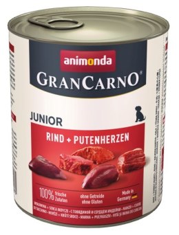 Animonda GranCarno Original Junior Rind Putenherzen Wołowina + Serca Indyka 800g