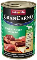 Animonda GranCarno Original Adult Rind Hirsch Apfel Wołowina, Jeleń + Jabłko puszka 400g