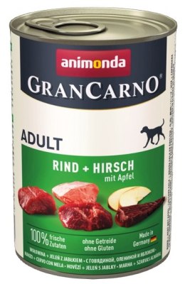 Animonda GranCarno Original Adult Rind Hirsch Apfel Wołowina, Jeleń + Jabłko puszka 400g