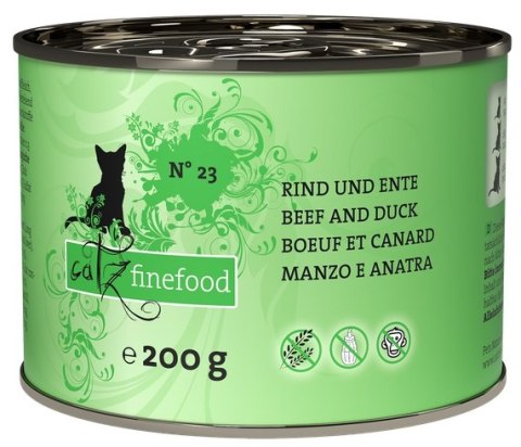 Catz Finefood Classic N.23 Wołowina i Kaczka puszka 200g Catz Finefood Classic N.23 Wołowina i Kaczka puszka 200g