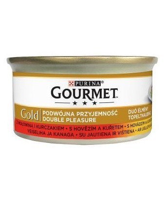 Gourmet Gold Wołowina i kurczak w sosie 85g