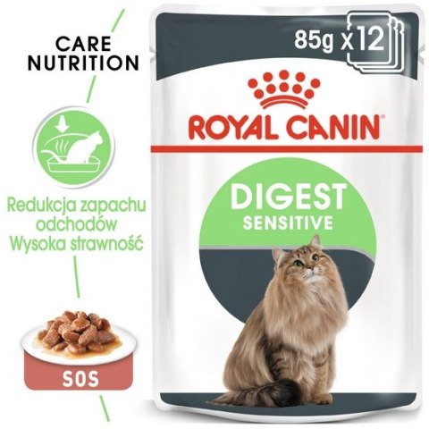Royal Canin Digestive Care karma mokra w sosie dla kotów dorosłych, wrażliwy przewód pokarmowy saszetka 85g Royal Canin Digestive Care karma mokra w sosie dla kotów dorosłych, wrażliwy przewód pokarmowy saszetka 85g