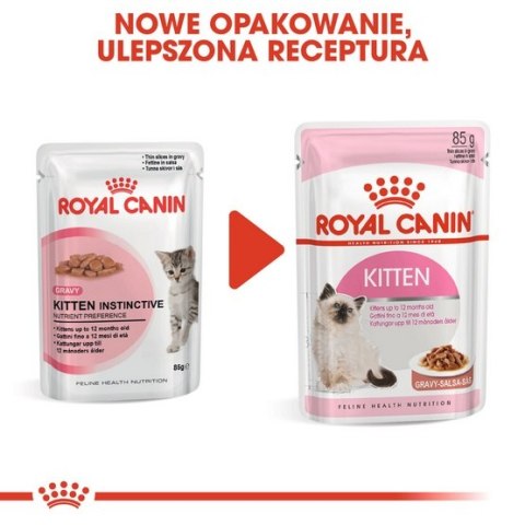 Royal Canin Kitten w sosie karma mokra dla kociąt do 12 miesiąca życia saszetka 85g Royal Canin Kitten w sosie karma mokra dla kociąt do 12 miesiąca życia saszetka 85g
