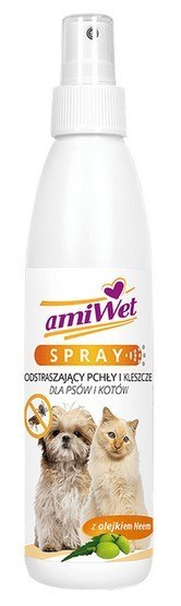 Amiwet Spray odstraszający pchły i kleszcze dla psów i kotów 200ml