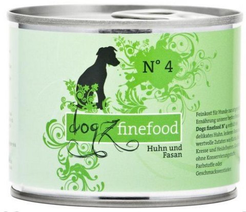 Dogz Finefood Classic N.04 Kurczak i bażant puszka 200g Dogz Finefood Classic N.04 Kurczak i bażant puszka 200g