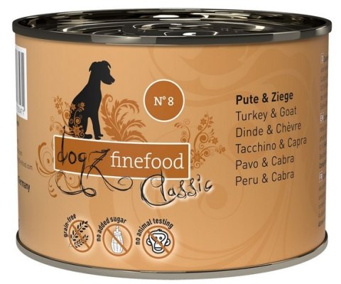 Dogz Finefood Classic N.08 Indyk i koza puszka 200g Dogz Finefood Classic N.08 Indyk i koza puszka 200g