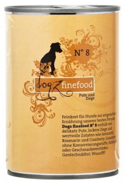 Dogz Finefood Classic N.08 Indyk i koza puszka 400g