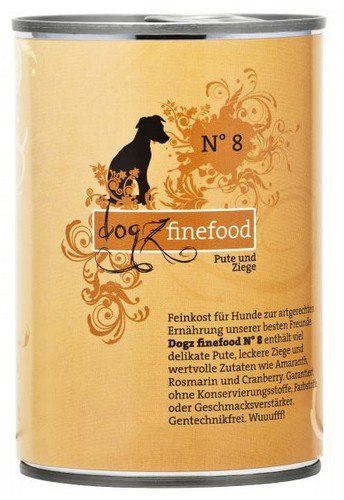 Dogz Finefood Classic N.08 Indyk i koza puszka 400g Dogz Finefood Classic N.08 Indyk i koza puszka 400g
