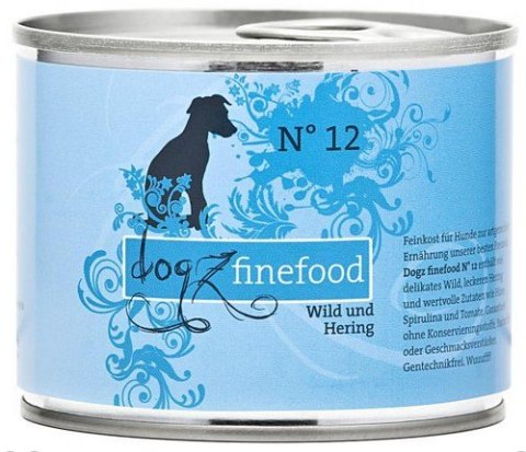 Dogz Finefood Classic N.12 Dziczyzna i śledź puszka 200g Dogz Finefood Classic N.12 Dziczyzna i śledź puszka 200g