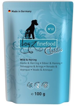 Dogz Finefood Classic N.12 Dziczyzna i śledź saszetka 100g