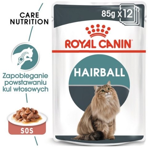 Royal Canin Hairball Care w sosie karma mokra w sosie dla kotów dorosłych, eliminacja kul włosowych saszetka 85g Royal Canin Hairball Care w sosie karma mokra w sosie dla kotów dorosłych, eliminacja kul włosowych saszetka 85g