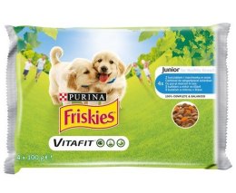 Friskies Dog Junior Kurczak i marchewka w sosie saszetki 4x100g