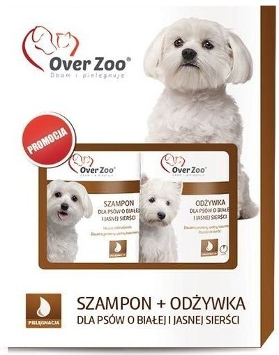 Over Zoo Dwupak Szampon + Odżywka dla białej sierści Over Zoo Dwupak Szampon + Odżywka dla białej sierści