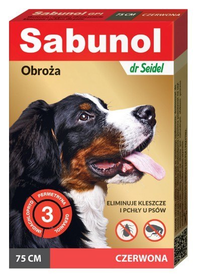 Sabunol GPI Obroża przeciw pchłom dla psa czerwona 75cm Sabunol GPI Obroża przeciw pchłom dla psa czerwona 75cm