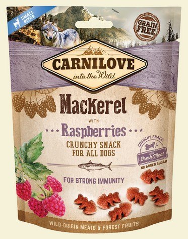 Carnilove Dog Snack Fresh Crunchy Mackerel+Raspberries 200g Carnilove Dog Snack Fresh Crunchy Mackerel+Raspberries 200g