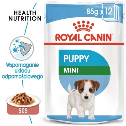 Royal Canin Mini Puppy karma mokra w sosie dla szczeniąt, od 2 do 10 miesiąca życia, ras małych saszetka 85g Royal Canin Mini Puppy karma mokra w sosie dla szczeniąt, od 2 do 10 miesiąca życia, ras małych saszetka 85g