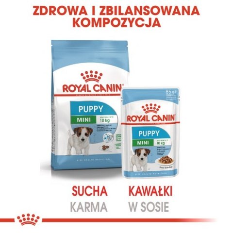 Royal Canin Mini Puppy karma mokra w sosie dla szczeniąt, od 2 do 10 miesiąca życia, ras małych saszetka 85g Royal Canin Mini Puppy karma mokra w sosie dla szczeniąt, od 2 do 10 miesiąca życia, ras małych saszetka 85g