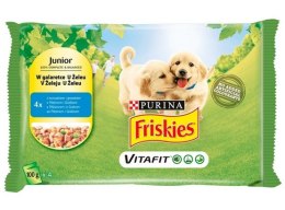 Friskies Dog Junior Kurczak i groszek w galaretce saszetki 4x100g