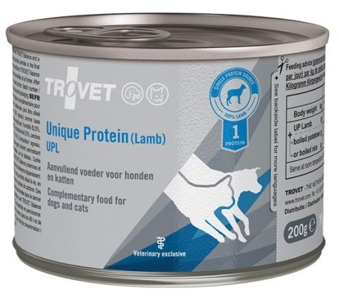 Trovet Unique Protein UPL Jagnięcina dla psa i kota puszka 200g