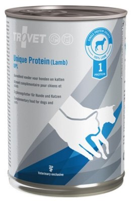 Trovet Unique Protein UPL Jagnięcina dla psa i kota puszka 400g