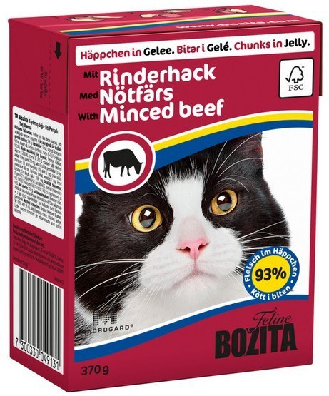 Bozita z Wołowiną kawałki w galaretce kartonik 370g Bozita z Wołowiną kawałki w galaretce kartonik 370g