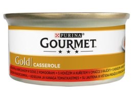 Gourmet Gold Wołowina i kurczak w sosie pomidorowym 85g