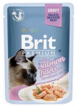Brit Premium Cat Sterilised Fillets with Salmon sos saszetka 85g