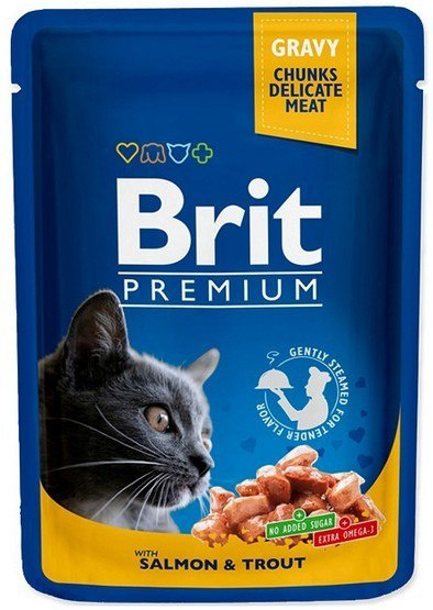Brit Premium Cat Adult Łosoś + Pstrąg saszetka 100g Brit Premium Cat Adult Łosoś + Pstrąg saszetka 100g