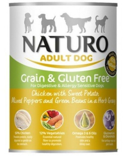 Naturo Adult Kurczak, Ziemniaki, Papryka I Fasolka W Sosie Puszka 390g