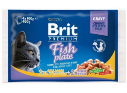 Brit Premium Cat Adult Fish Plate saszetki 4x100g