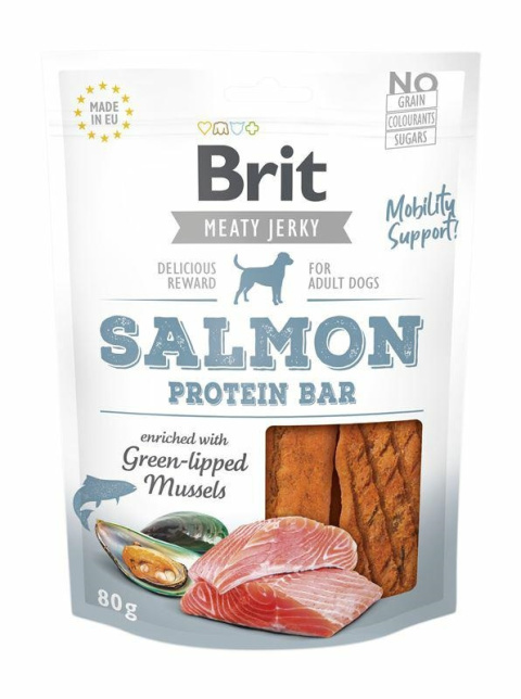 BRIT SNACK JERKY SALMON PROTEIN BAR 80g