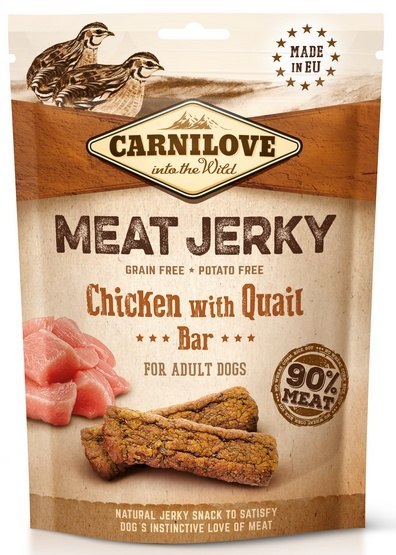 Carnilove Dog Jerky Chicken with Quail Bar - kurczak i przepiórka 100g Carnilove Dog Jerky Chicken with Quail Bar - kurczak i przepiórka 100g