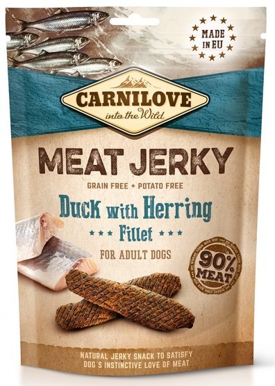 Carnilove Dog Jerky Duck & Herring Fillet - kaczka i filet ze śledzia 100g