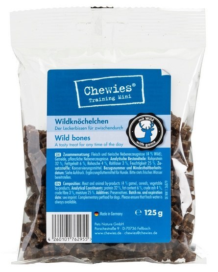 Chewies Goodies (Training) Kosteczki Mini Dziczyzna 125g Chewies Goodies (Training) Kosteczki Mini Dziczyzna 125g