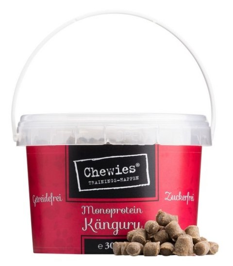 Chewies Trainings-Happen Kangur monobiałkowe, bezzbożowe wiaderko 300g Chewies Trainings-Happen Kangur monobiałkowe, bezzbożowe wiaderko 300g