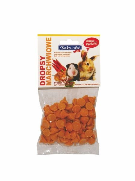 DAKO-ART Dropsy marchewkowe dla gryzoni 75g DAKO-ART Dropsy marchewkowe dla gryzoni 75g