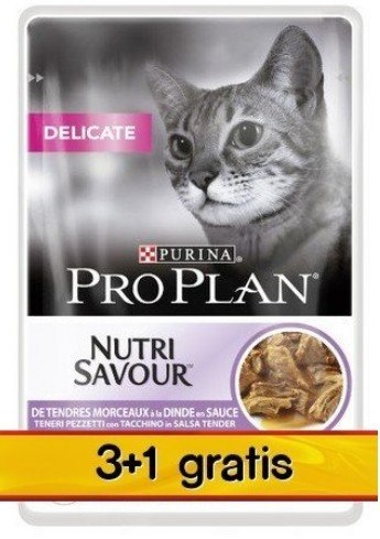 Purina Pro Plan Cat Delicate indyk saszetka 4x85g 3+1 gratis