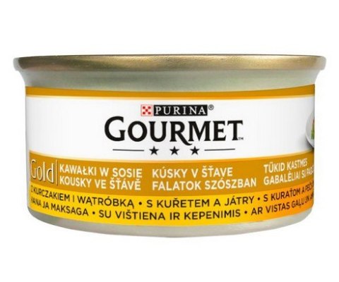Gourmet Gold Kurczak i wątróbka w sosie 85g Gourmet Gold Kurczak i wątróbka w sosie 85g