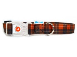 Matteo Obroża Klamra LED 20mm szkocka krata
