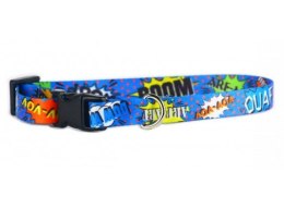Matteo Obroża Klamra Plastikowa 10mm graffiti niebieskie