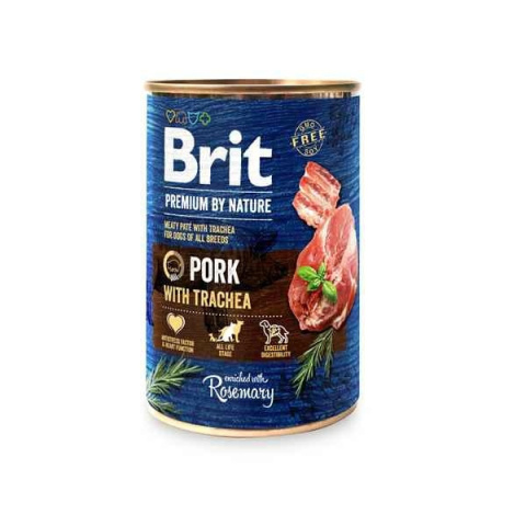 BRIT PREMIUM BY NATURE PORK TRACHEA, ROSEMARY puszka 400g