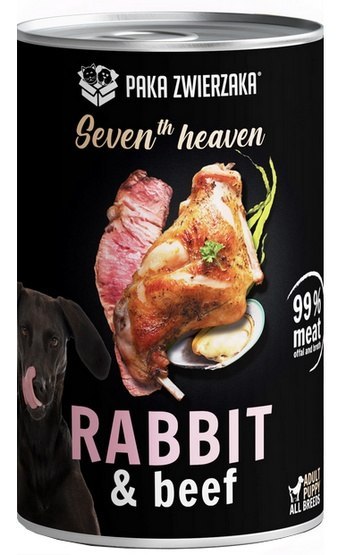 Paka Zwierzaka Seventh Heaven Rabbit & Beef puszka 400g Paka Zwierzaka Seventh Heaven Rabbit & Beef puszka 400g