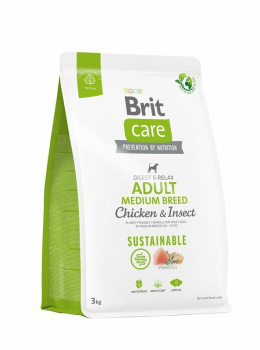 Brit Care Dog Sustainable Adult Medium Breed Chicken & Insect 3kg