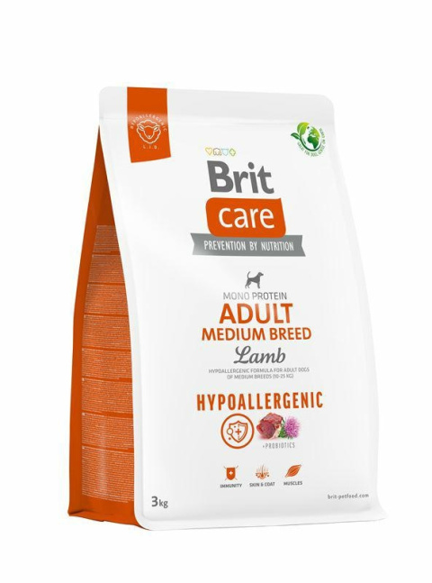BRIT CARE ADULT MEDIUM LAMB HYPOALLERGENIC 3kg BRIT CARE ADULT MEDIUM LAMB HYPOALLERGENIC 3kg