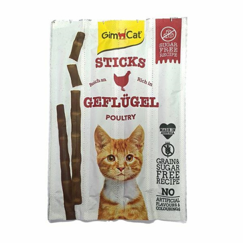 GIM CAT STICKS drób - 4szt.