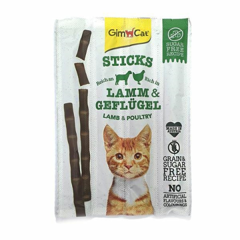 GIM CAT STICKS jagnięcina & drób - 4szt.