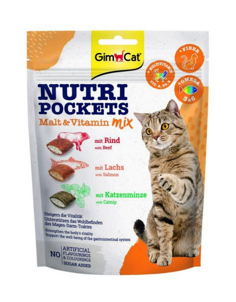 GIMCAT NUTRI POCKETS 150g MALT&WIT. MIX