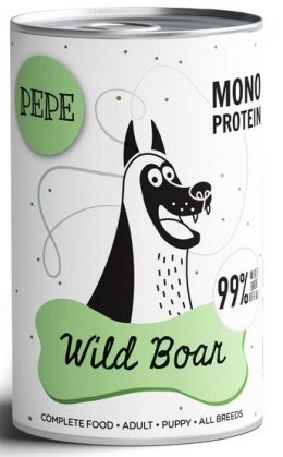 Paka Zwierzaka PEPE Wild Boar (dzik) puszka 400g