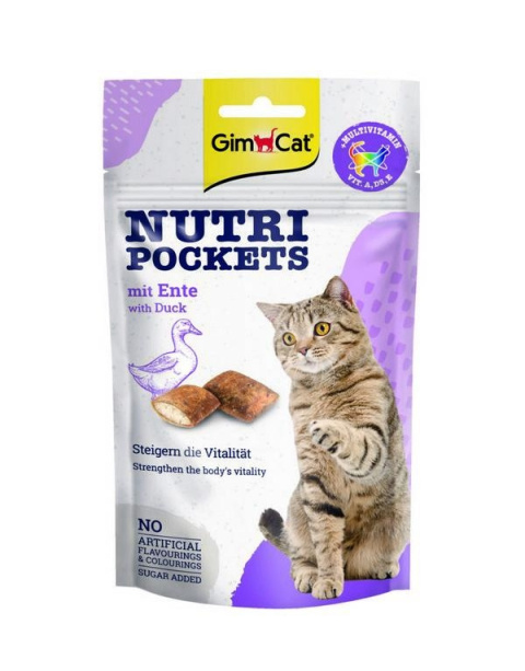 GIMCAT NUTRI POCKETS KACZKA&MULTIVIT 60g