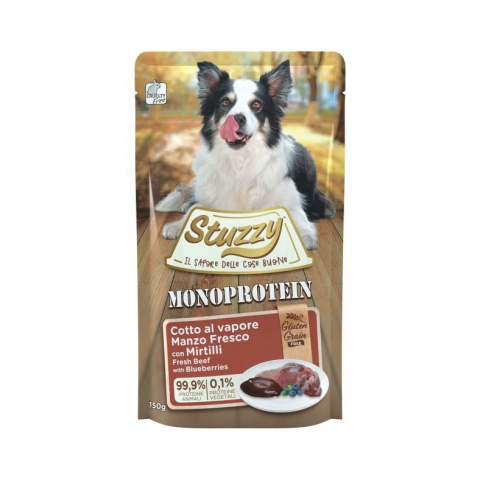 STUZZY MONOPROTEIN WÓŁ z BORÓWKAMI saszetka 150g STUZZY MONOPROTEIN WÓŁ z BORÓWKAMI saszetka 150g